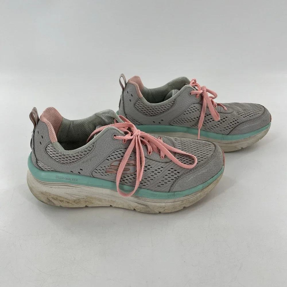 Womens Skechers Walk‎ D'Lux Walkers 8.5 Infinite Motion Gray Pink Green
